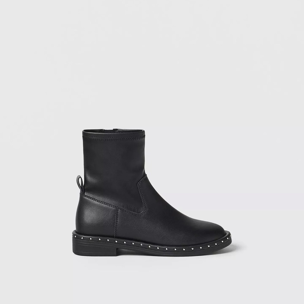 Zara Kids Black Studded Chelsea Ankle Boots